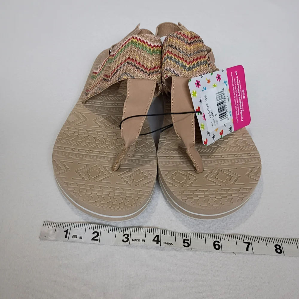 JoyfulExpression sandals by MUK LUKS. Tan Aztec Design Adjustable Straps NWT